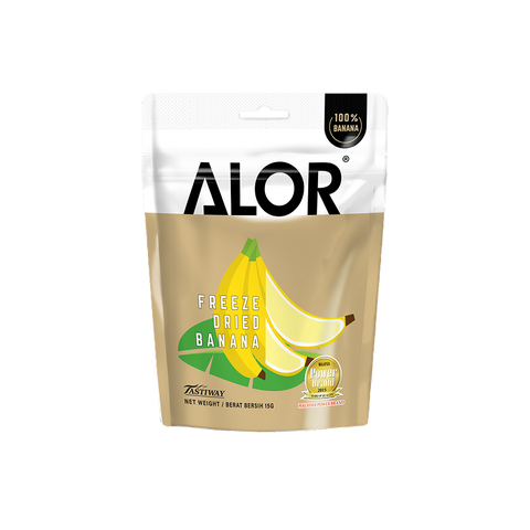 Freeze Dried Banana Snack by Alor | 6 Packs | 15g per pack