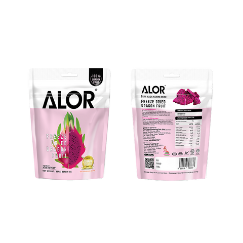 Freeze Dried Dragon Fruit Snack by Alor | 6 Packs | 15g per pack