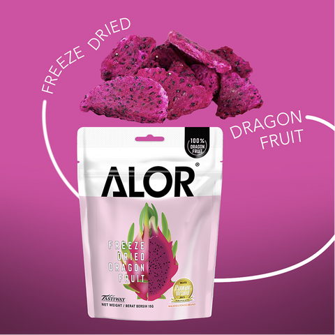 Freeze Dried Dragon Fruit Snack by Alor | 6 Packs | 15g per pack