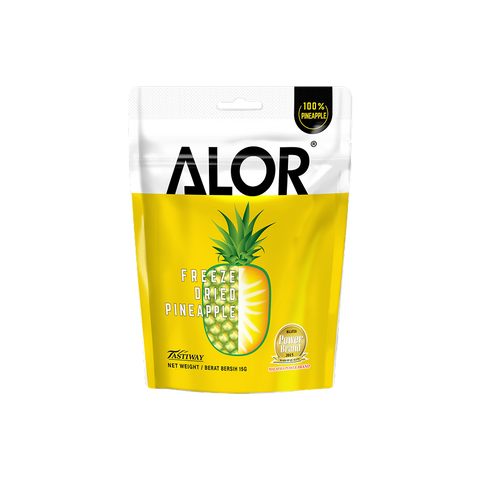 Freeze Dried Pineapple Snack by Alor | 6 Packs | 15g per pack