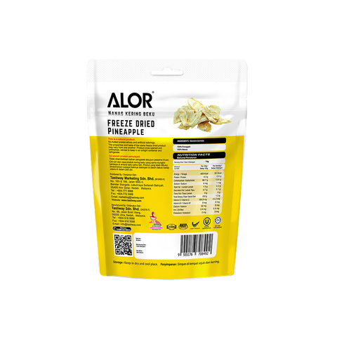 Freeze Dried Pineapple Snack by Alor | 6 Packs | 15g per pack