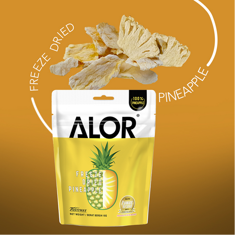 Freeze Dried Pineapple Snack by Alor | 6 Packs | 15g per pack