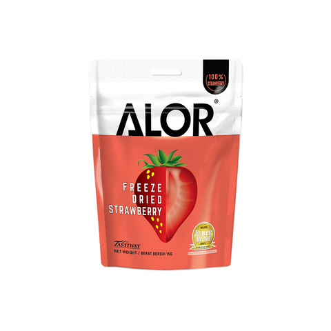 Freeze Dried Strawberry Snack by Alor | 6 Packs | 15g per pack