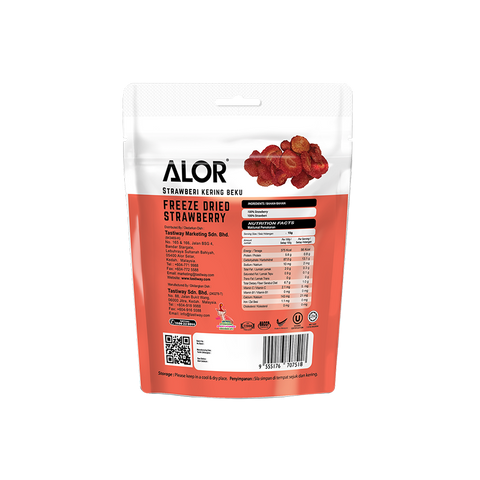 Freeze Dried Strawberry Snack by Alor | 6 Packs | 15g per pack