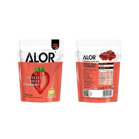 Freeze Dried Strawberry Snack by Alor | 6 Packs | 15g per pack