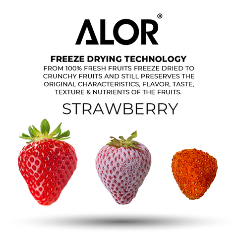 Freeze Dried Strawberry Snack by Alor | 6 Packs | 15g per pack