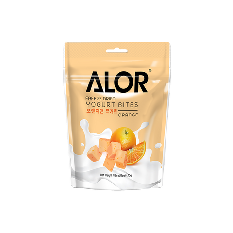 Freeze Dried Orange Yogurt Bites by Alor | 6 Packs | 15g per pack