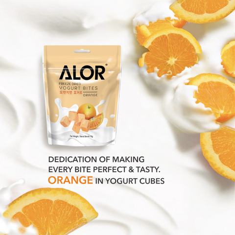 Freeze Dried Orange Yogurt Bites by Alor | 6 Packs | 15g per pack